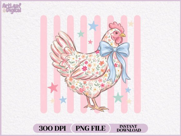 Download Preppy Floral Chicken Coquette PNG - Premium Bundle