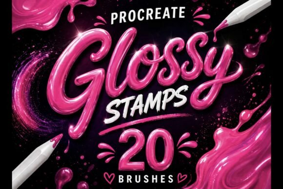Download Procreate Glossy Lettering Brushes - Procreate Collection