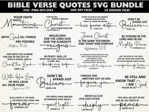 Download Bible Verse Quotes SVG Bundle, Christian - Premium Resources