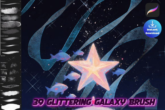 Download Procreate Glitter Galaxy Brush - Procreate Collection