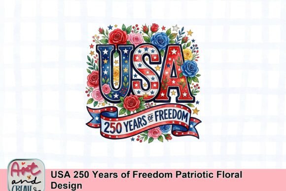 Download USA 250 Years of Freedom Patriotic Floral Design - Floral design Collection